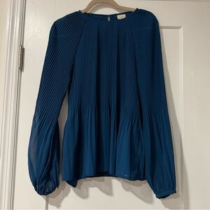 A New Day Billowy Sleeve Pleated Blouse w/ Tank - Size Large